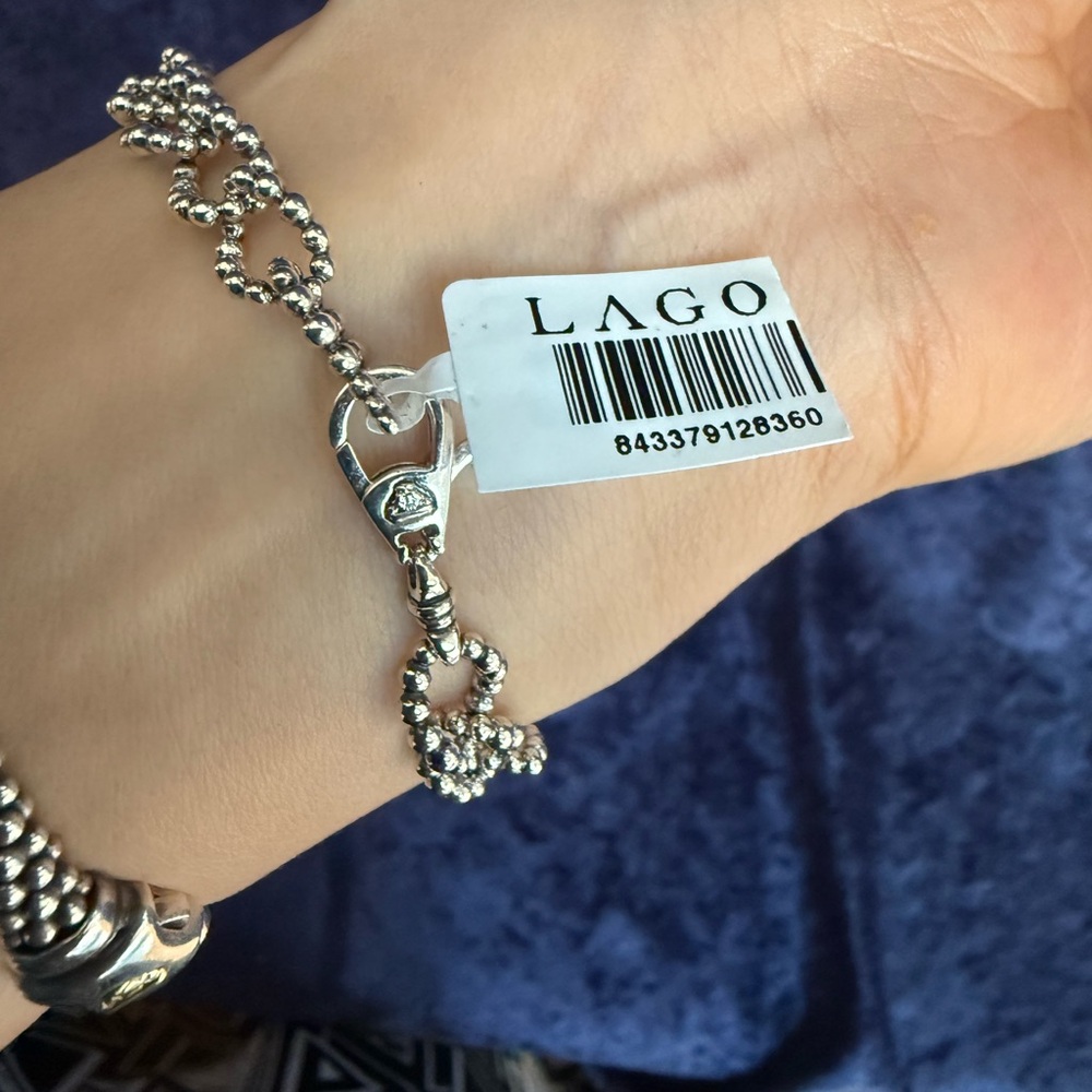 Caviar Spark Circle Diamond Link Bracelet from Lagos Sz 7 - Picture 10 of 13